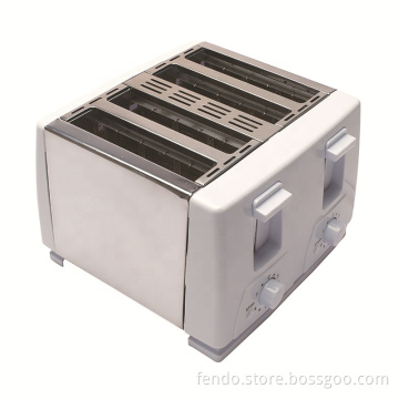 1400W 4-Slice Stainless Steel Toaster with Auto Electric Reheat Function